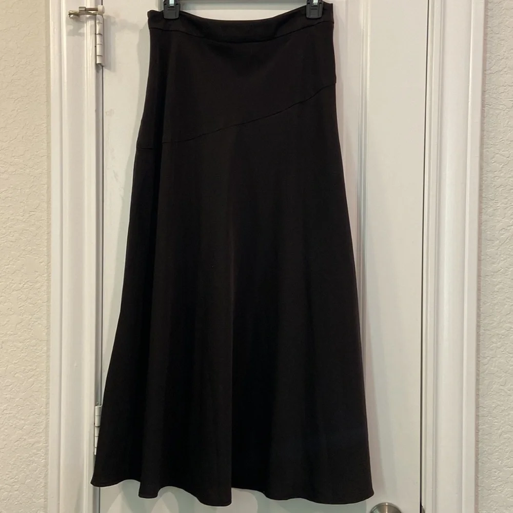 Banana Republic - Black Satin Midi Slip Skirt